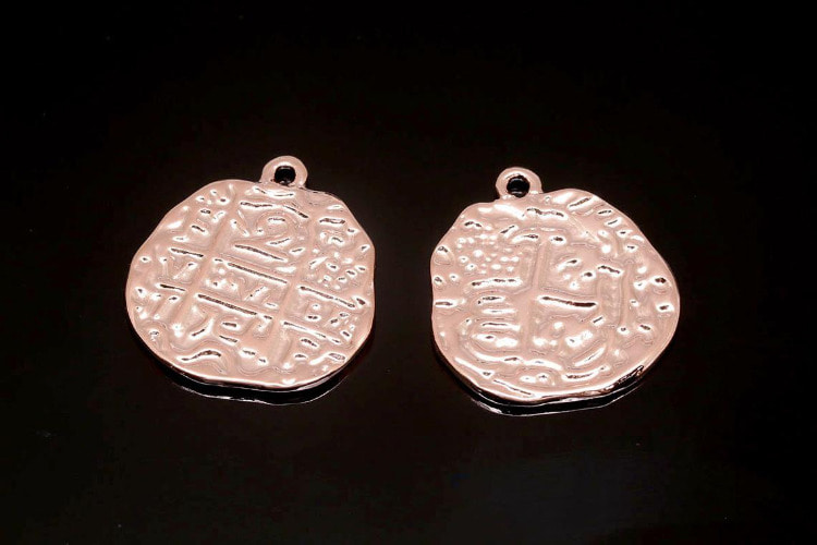 [W] H047-Pink Gold Plated-(20 pcs)-Double Sided Vintage Pendant-Medallion Necklace Charm-Wholesale Pendants, [PRODUCT_SEARCH_KEYWORD], JEWELFINGER-INBEAD, [CURRENT_CATE_NAME]