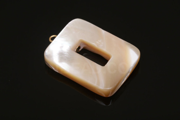 H335-Gold Plated-(2pcs)-M.O.P Charms-Mother-Of-Pearl Rectangle Pendant-Light Brown, [PRODUCT_SEARCH_KEYWORD], JEWELFINGER-INBEAD, [CURRENT_CATE_NAME]