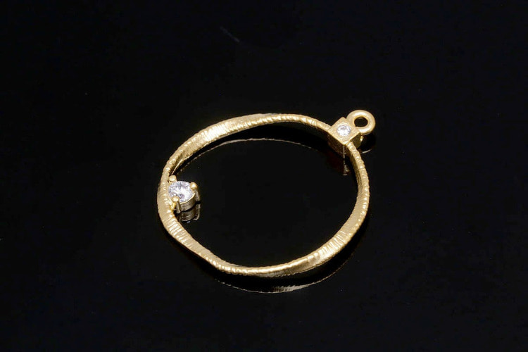 M506-Matt Gold Plated-(2pcs)-Hammered Circle Pendants-CZ Circle Charms-Wholesale Pendants, [PRODUCT_SEARCH_KEYWORD], JEWELFINGER-INBEAD, [CURRENT_CATE_NAME]