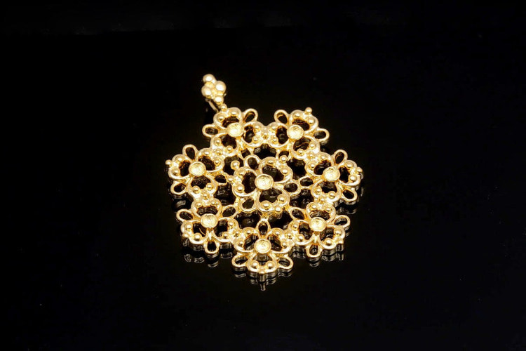 [W] M460-Matt Gold Plated-(20 pcs)-Tradition Flower Pendants-Multi Flower Charms-Wholesale Pendants, [PRODUCT_SEARCH_KEYWORD], JEWELFINGER-INBEAD, [CURRENT_CATE_NAME]
