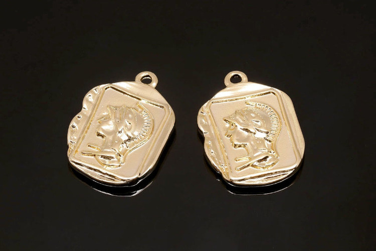 [W] H637-Gold Plated-(20 pcs)-Double Sided Vintage Pendant-Medallion Necklace Charm-Wholesale Pendants, [PRODUCT_SEARCH_KEYWORD], JEWELFINGER-INBEAD, [CURRENT_CATE_NAME]