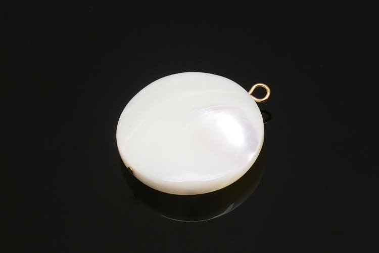 H784-Gold Plated-(2pcs)-M.O.P Charms-Mother-Of-Pearl Coin Pendant-Ivory, [PRODUCT_SEARCH_KEYWORD], JEWELFINGER-INBEAD, [CURRENT_CATE_NAME]