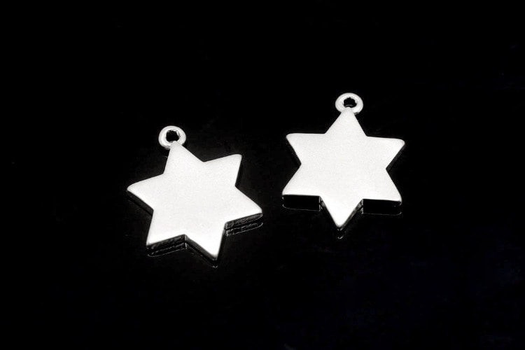 [W] S225-Matt Rhodium Plated-(20 pcs)-Tiny Star Charms-Wholesale Charms, [PRODUCT_SEARCH_KEYWORD], JEWELFINGER-INBEAD, [CURRENT_CATE_NAME]