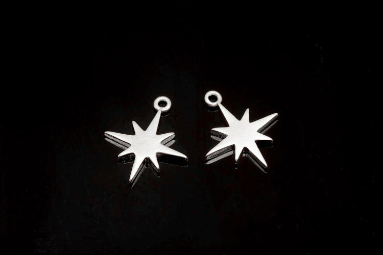 H979-Matt Rhodium Plated-(2pcs)-Tiny Sun Charms-Starburst Charms-Wholesale Charms, [PRODUCT_SEARCH_KEYWORD], JEWELFINGER-INBEAD, [CURRENT_CATE_NAME]