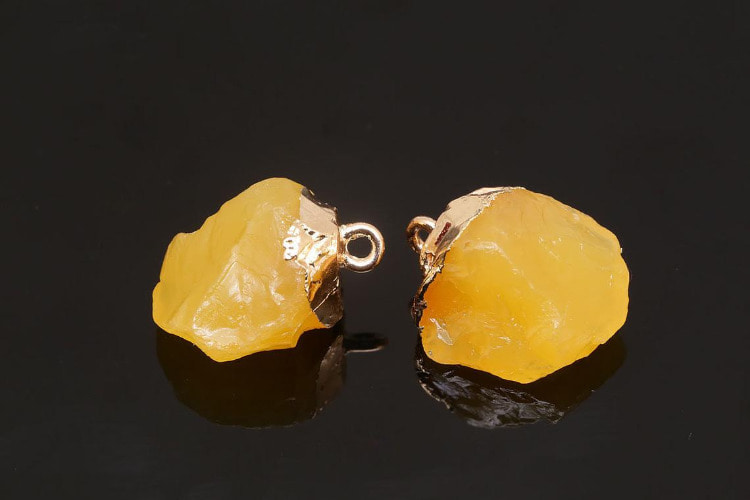 H404-Gold Plated-(2pcs)-Epoxy random type nugget-Yellow, [PRODUCT_SEARCH_KEYWORD], JEWELFINGER-INBEAD, [CURRENT_CATE_NAME]