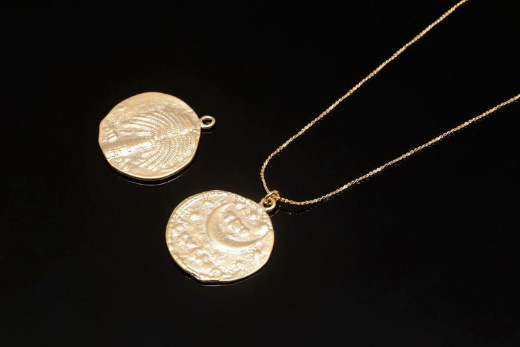 [W] K161-Matt Gold Plated-(20pcs)-Double Sided Coin Charms-Palm Tree, [PRODUCT_SEARCH_KEYWORD], JEWELFINGER-INBEAD, [CURRENT_CATE_NAME]
