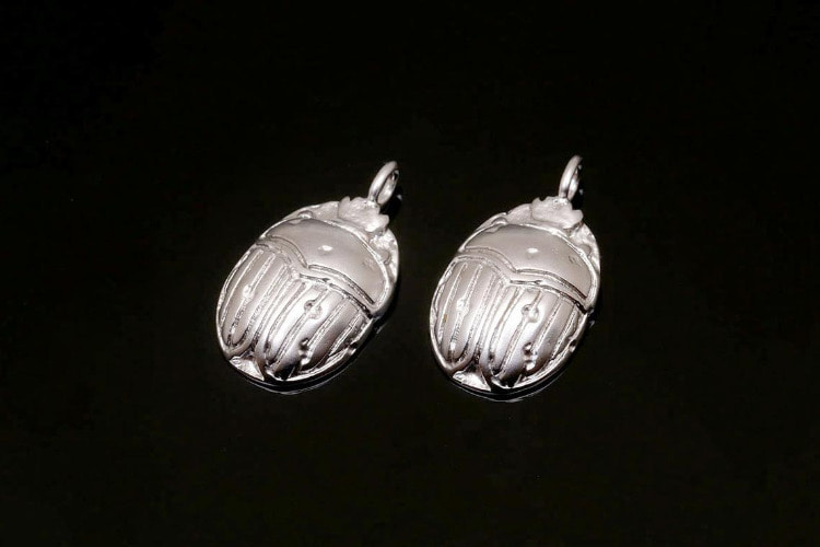 H1227-Matt Rhodium Plated-(2pcs)-Beetle Charms-Tiny Beetle Pendant-Wholesale Charms, [PRODUCT_SEARCH_KEYWORD], JEWELFINGER-INBEAD, [CURRENT_CATE_NAME]
