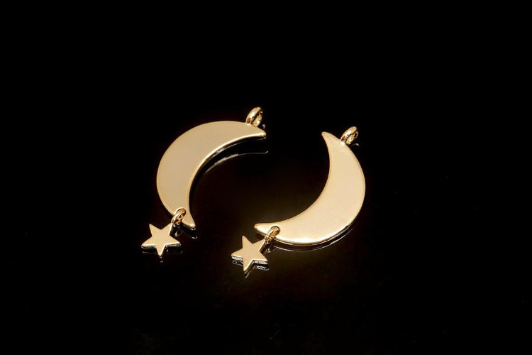 [W] F35-Gold Plated-(20pcs)-Moon&amp;Star Charms-Necklace Earrings Making Supply-Wholesale Charms, [PRODUCT_SEARCH_KEYWORD], JEWELFINGER-INBEAD, [CURRENT_CATE_NAME]