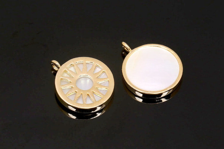 H752-Gold Plated-(2pcs)-M.O.P Charms, [PRODUCT_SEARCH_KEYWORD], JEWELFINGER-INBEAD, [CURRENT_CATE_NAME]