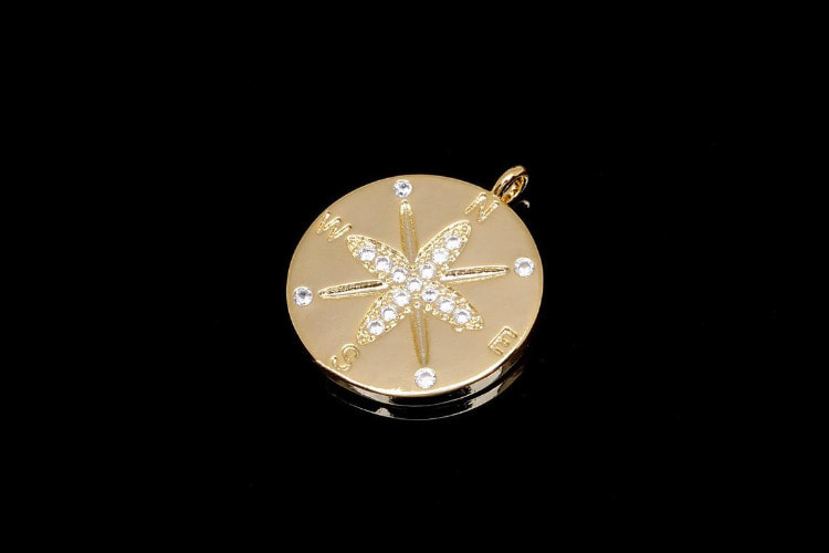 BC349-Gold Plated-(2pcs)-Cubic Compass Pendant-Round Compass Charms-Medallion Necklace Charm-Wholesale Pendants, [PRODUCT_SEARCH_KEYWORD], JEWELFINGER-INBEAD, [CURRENT_CATE_NAME]
