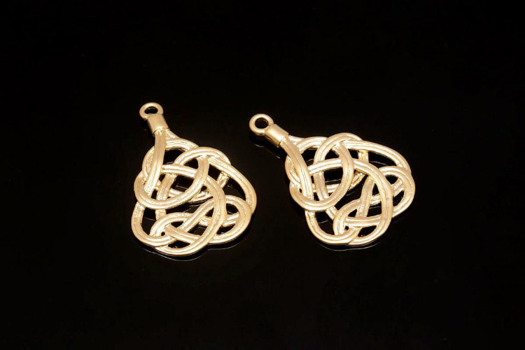 [W] H875-Matt Gold Plated-(20 pcs)-Knot Pendant-Jewelry findings-Wholesale Pendants, [PRODUCT_SEARCH_KEYWORD], JEWELFINGER-INBEAD, [CURRENT_CATE_NAME]