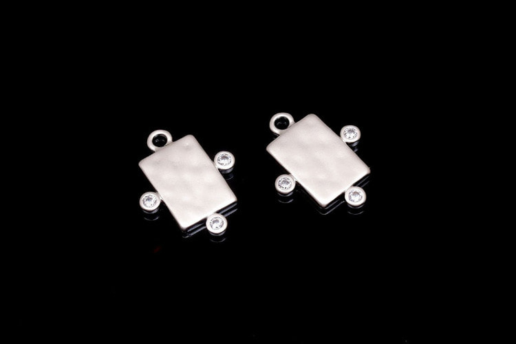 M022-Matt Rhodium Plated-(2pcs)-Dainty Rectangle Charm-Stamping Blanks Pendant-Jewelry Findings-Wholesale Charms, [PRODUCT_SEARCH_KEYWORD], JEWELFINGER-INBEAD, [CURRENT_CATE_NAME]