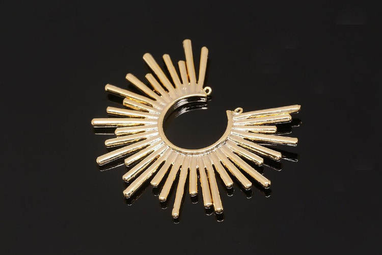 K681-Gold Plated-(1pcs)-Sun Pendant-Starburst Charms-Gold Plated Findings-Wholesale Pendants, [PRODUCT_SEARCH_KEYWORD], JEWELFINGER-INBEAD, [CURRENT_CATE_NAME]
