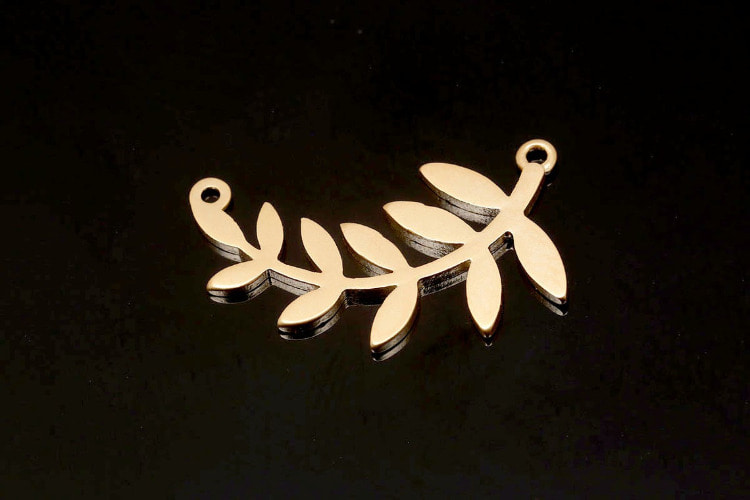 K158-Matt Gold Plated-(2pcs)-Leaf Charms-Branch Pendant-Wholesale Pendants, [PRODUCT_SEARCH_KEYWORD], JEWELFINGER-INBEAD, [CURRENT_CATE_NAME]