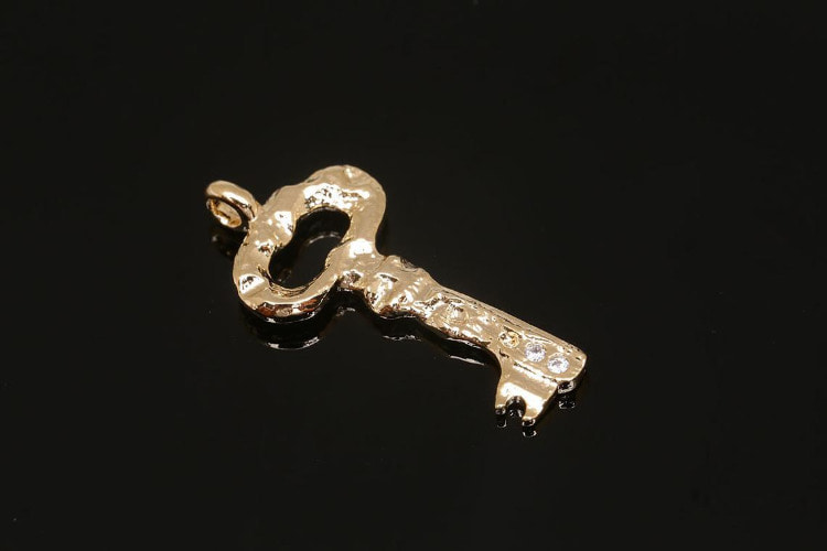 F45-Gold Plated-(2pcs)-Cubic Key Pendants-Necklace Earrings Making Supply-Wholesale Pendants, [PRODUCT_SEARCH_KEYWORD], JEWELFINGER-INBEAD, [CURRENT_CATE_NAME]