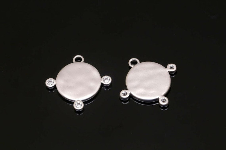 H938-Matt Rhodium Plated-(2pcs)-Dainty Coin Charm-Stamping Blanks Pendant-Jewelry Findings-Wholesale Charms, [PRODUCT_SEARCH_KEYWORD], JEWELFINGER-INBEAD, [CURRENT_CATE_NAME]