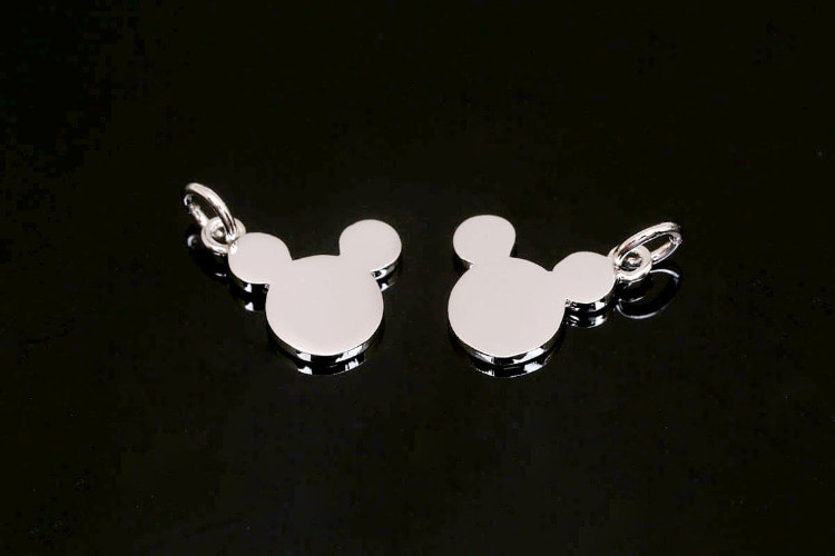 [W] F28-Rhodium Plated-(20pcs)-9*8.5mm Mickey Mouse Charms-Necklace Bracelet Making Supply-Wholesale Charms, [PRODUCT_SEARCH_KEYWORD], JEWELFINGER-INBEAD, [CURRENT_CATE_NAME]