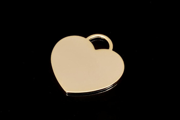 B296-Gold Plated-(2pcs)-25mm Stamping Blanks Heart Pendants-Heart Medallion Necklace Pendant-Heart Stamping Blanks Charm-Wholesale Pendants, [PRODUCT_SEARCH_KEYWORD], JEWELFINGER-INBEAD, [CURRENT_CATE_NAME]