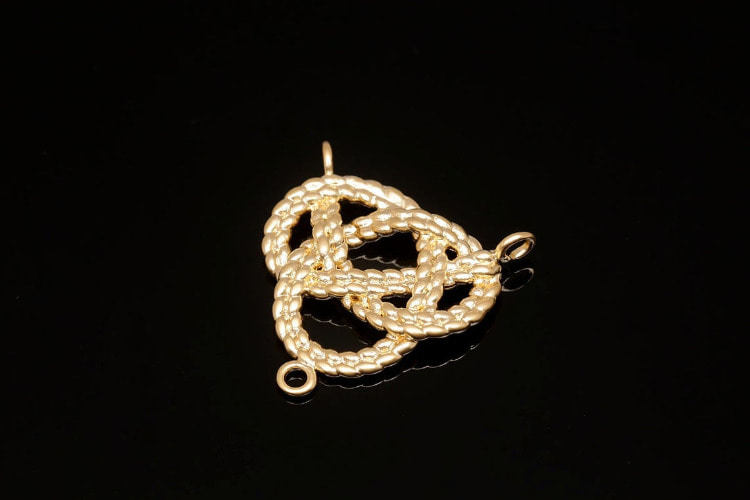 M743-Matt Gold Plated-(2pcs)-Knot Pendant-3 Hole Connector-Jewelry findings-Wholesale Connectors, [PRODUCT_SEARCH_KEYWORD], JEWELFINGER-INBEAD, [CURRENT_CATE_NAME]