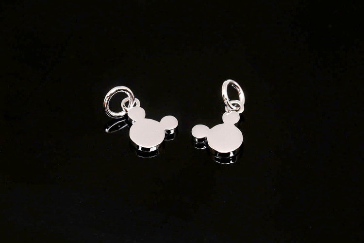 F30-Rhodium Plated-(2pcs)-5.7*5mm Mickey Mouse Charms-Necklace Bracelet Making Supply-Wholesale Charms, [PRODUCT_SEARCH_KEYWORD], JEWELFINGER-INBEAD, [CURRENT_CATE_NAME]
