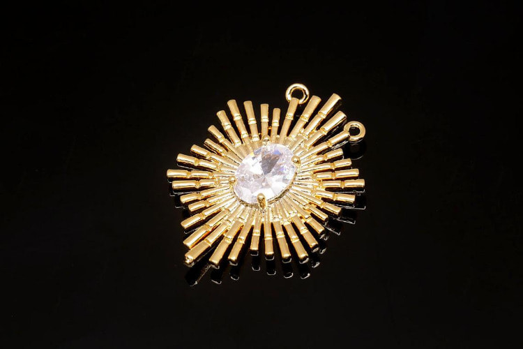 [W] H685-Gold Plated-(10 pcs)-Cubic Sunburst Charms-Necklace Bracelet Making Supply-Wholesale Pendants, [PRODUCT_SEARCH_KEYWORD], JEWELFINGER-INBEAD, [CURRENT_CATE_NAME]