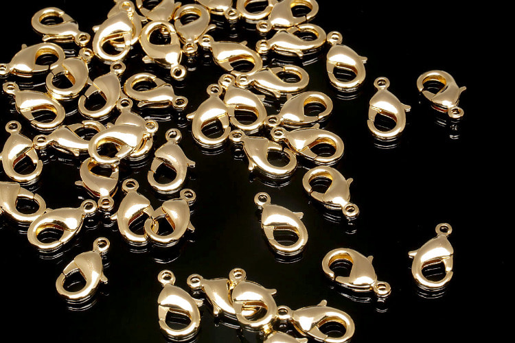B333-Gold Plated-8*15mm Lobster Clasps (10pcs), [PRODUCT_SEARCH_KEYWORD], JEWELFINGER-INBEAD, [CURRENT_CATE_NAME]