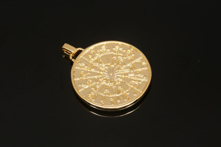 [W] CH116-Gold Plated-(20pcs)-Zodiac Sign Coin Pendant- Bohemian Constellation Charms-Necklace Making Supply-Wholesale Pendants, [PRODUCT_SEARCH_KEYWORD], JEWELFINGER-INBEAD, [CURRENT_CATE_NAME]