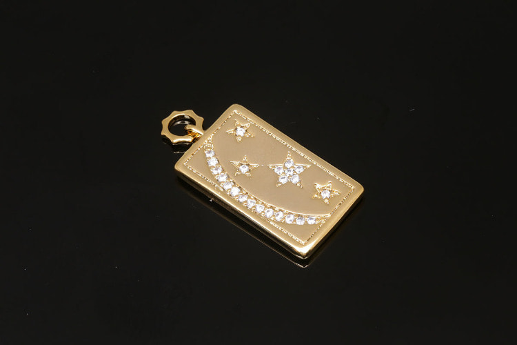 CH117-Gold Plated-(1piece)-Moon and Star Pendant-Cubic Rectangle Pendant-Medallion Necklace Charm-Wholesale Pendants, [PRODUCT_SEARCH_KEYWORD], JEWELFINGER-INBEAD, [CURRENT_CATE_NAME]