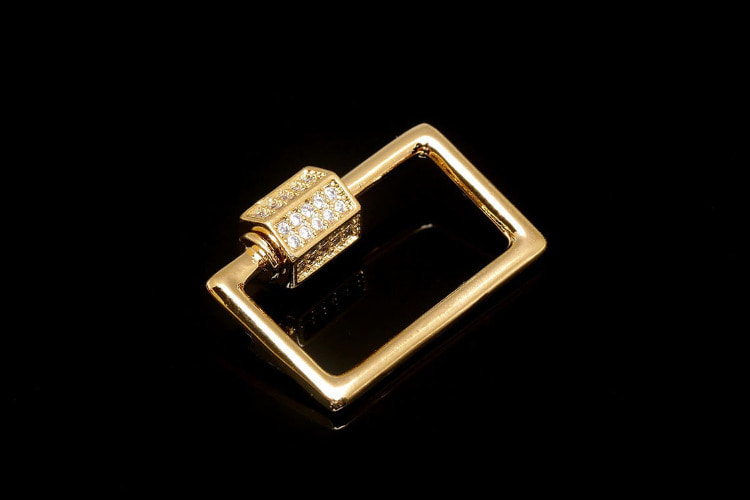 JC053-Gold Plated-16*22mm Cubic Rectangle Screw Clasp (2pcs), [PRODUCT_SEARCH_KEYWORD], JEWELFINGER-INBEAD, [CURRENT_CATE_NAME]