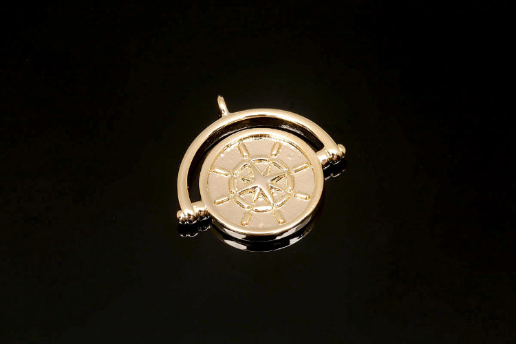 [W] F54-Gold Plated-(20pcs)-Starburst Coin Charms-Compass Medallion Pendant-Necklace Bracelet Making Supply-Wholesale Charms, [PRODUCT_SEARCH_KEYWORD], JEWELFINGER-INBEAD, [CURRENT_CATE_NAME]