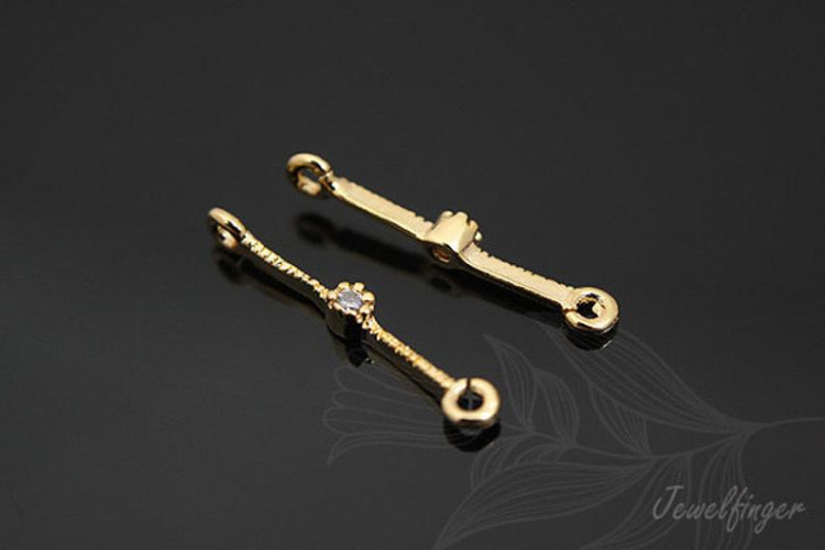 H183-Gold Plated-(2pcs)-Cubic Bar Connector-Metal  Bar Pendant-Wholesale Connectors, [PRODUCT_SEARCH_KEYWORD], JEWELFINGER-INBEAD, [CURRENT_CATE_NAME]