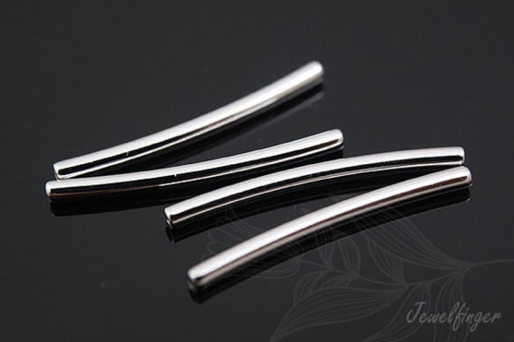 B247-Rhodium Plated-(6pcs)-20mm-Curved Tube Charms-Curved Tube Metal Beads-Tube Bar Pendant-Wholesale Connectors, [PRODUCT_SEARCH_KEYWORD], JEWELFINGER-INBEAD, [CURRENT_CATE_NAME]