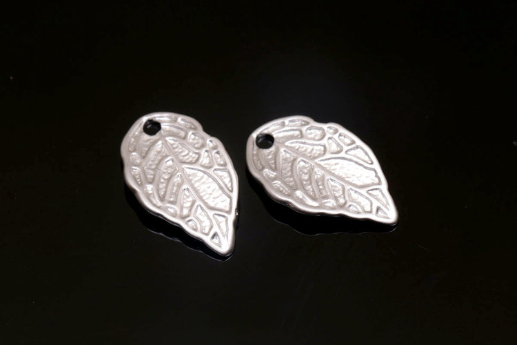 [W] F66-Matt Rhodium Plated-(20pcs)-Dainty Leaf Charms-Leaf Pendant-Necklace Earrings Making Supply-Wholesale Charms, [PRODUCT_SEARCH_KEYWORD], JEWELFINGER-INBEAD, [CURRENT_CATE_NAME]