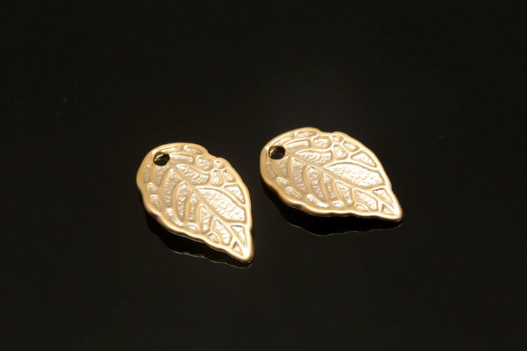 [W] F65-Matt Gold Plated-(20pcs)-Dainty Leaf Charms-Leaf Pendant-Necklace Earrings Making Supply-Wholesale Charms, [PRODUCT_SEARCH_KEYWORD], JEWELFINGER-INBEAD, [CURRENT_CATE_NAME]