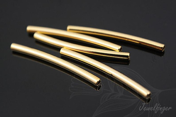 [W] B146-Gold Plated-(60pcs)-20mm-Curved Tube Charms-Curved Tube Metal Beads-Tube Bar Pendant-Wholesale Connectors, [PRODUCT_SEARCH_KEYWORD], JEWELFINGER-INBEAD, [CURRENT_CATE_NAME]