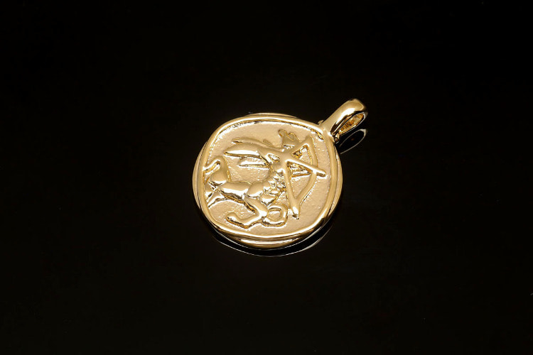 [W] CH2019-Gold Plated-(10pcs)-Sagittarius-Zodiac Horoscope Sign Constellation Charm-Celestial Astrology Medallion Pendant-Wholesale Zodiac, [PRODUCT_SEARCH_KEYWORD], JEWELFINGER-INBEAD, [CURRENT_CATE_NAME]