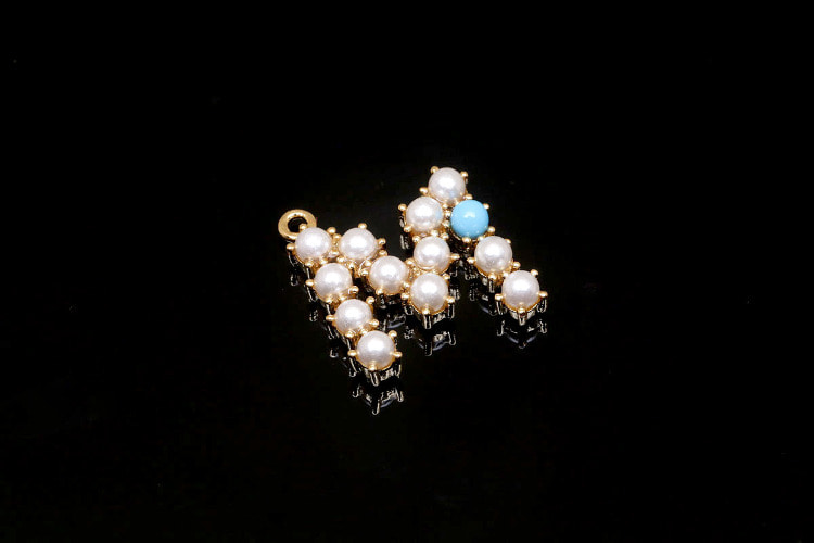 [W] F77-Gold Plated-(20pcs)-Pearl Initial M Charms-Unique Initial Pendant-Necklace Earrings Making Supply-Wholesale Initial, [PRODUCT_SEARCH_KEYWORD], JEWELFINGER-INBEAD, [CURRENT_CATE_NAME]