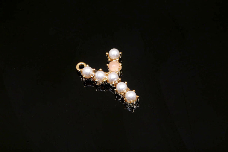 [W] F85-Gold Plated-(20pcs)-Pearl Initial Y Charms-Unique Initial Pendant-Necklace Earrings Making Supply-Wholesale Initial, [PRODUCT_SEARCH_KEYWORD], JEWELFINGER-INBEAD, [CURRENT_CATE_NAME]