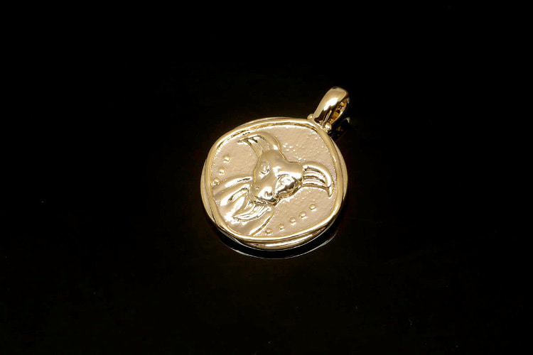 [W] CH2020-Gold Plated-(10pcs)-Capricorn-Zodiac Horoscope Sign Constellation Charm-Celestial Astrology Medallion Pendant-Wholesale Zodiac, [PRODUCT_SEARCH_KEYWORD], JEWELFINGER-INBEAD, [CURRENT_CATE_NAME]