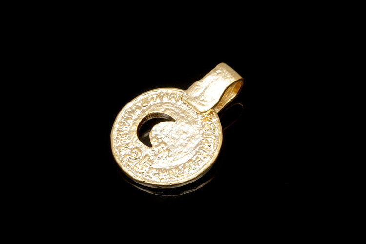 [W] F107-Matt Gold Plated-(20pcs)-Coin Charms-Medallion Pendant-Necklace Making Supply-Wholesale Pendants, [PRODUCT_SEARCH_KEYWORD], JEWELFINGER-INBEAD, [CURRENT_CATE_NAME]