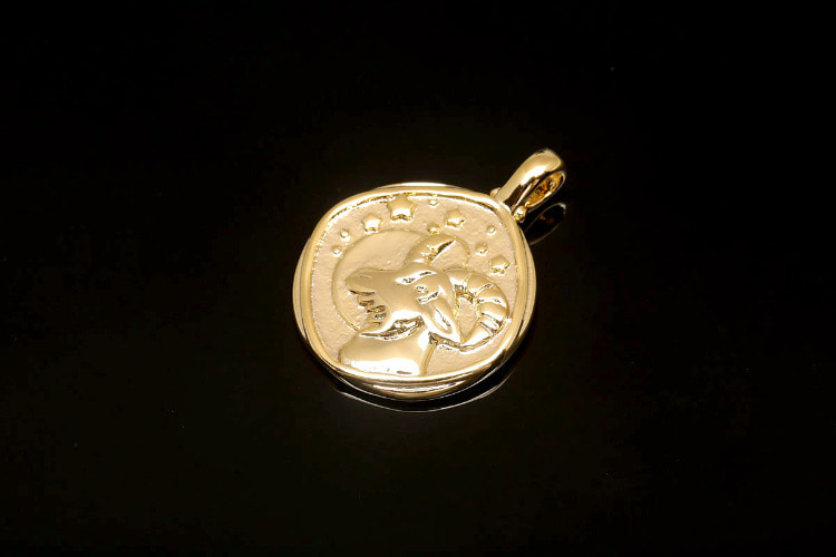 [W] CH2011-Gold Plated-(10pcs)-Aries-Zodiac Horoscope Sign Constellation Charm-Celestial Astrology Medallion Pendant-Wholesale Zodiac, [PRODUCT_SEARCH_KEYWORD], JEWELFINGER-INBEAD, [CURRENT_CATE_NAME]