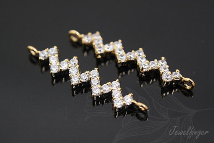 H274-Gold Plated-(1piece)-Cubic Zircornia Connector-Wholesale Connectors, [PRODUCT_SEARCH_KEYWORD], JEWELFINGER-INBEAD, [CURRENT_CATE_NAME]