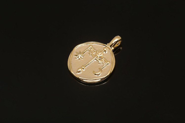 [W] CH2017-Gold Plated-(10pcs)-Libra-Zodiac Horoscope Sign Constellation Charm-Celestial Astrology Medallion Pendant-Wholesale Zodiac, [PRODUCT_SEARCH_KEYWORD], JEWELFINGER-INBEAD, [CURRENT_CATE_NAME]