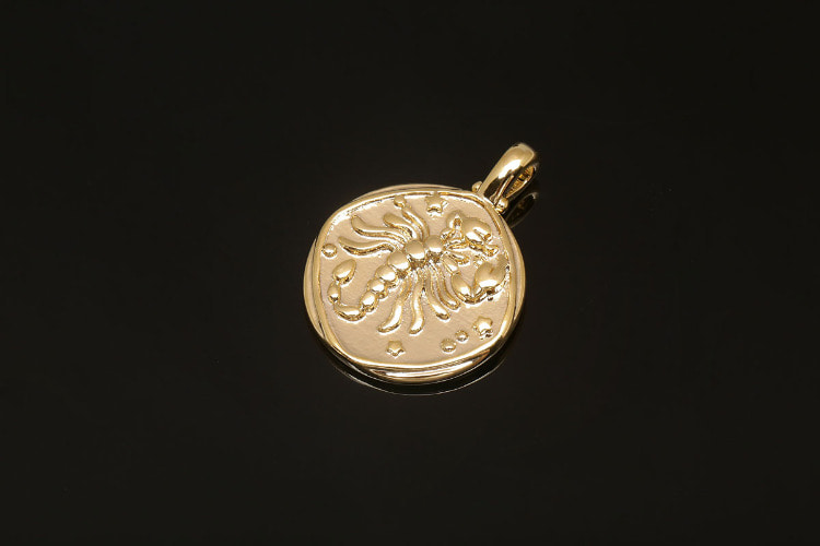 CH2018-Gold Plated-(1piece)-Scorpio-Zodiac Horoscope Sign Constellation Charm-Celestial Astrology Medallion Pendant-Wholesale Zodiac, [PRODUCT_SEARCH_KEYWORD], JEWELFINGER-INBEAD, [CURRENT_CATE_NAME]