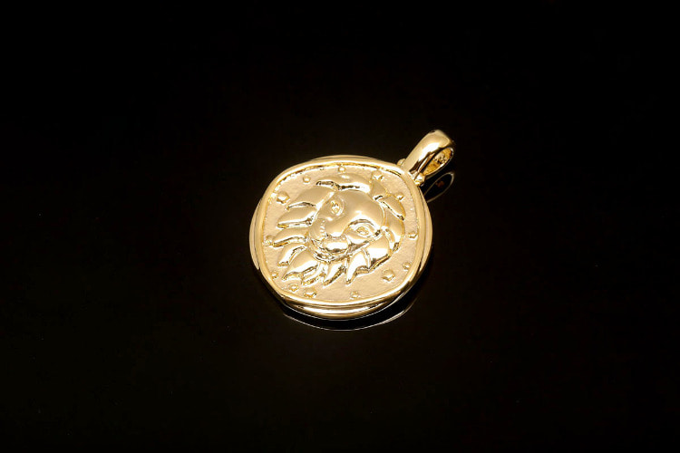 [W] CH2015-Gold Plated-(10pcs)-Leo-Zodiac Horoscope Sign Constellation Charm-Celestial Astrology Medallion Pendant-Wholesale Zodiac, [PRODUCT_SEARCH_KEYWORD], JEWELFINGER-INBEAD, [CURRENT_CATE_NAME]