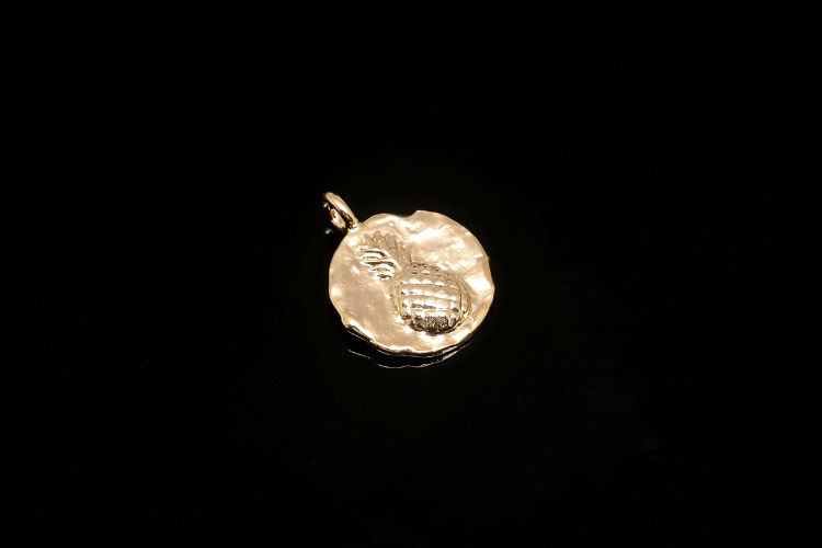 [W] F87-Gold Plated-(20pcs)-Tiny Pineapple Coin Charms-Necklace Earrings Making Supply-Wholesale Charms, [PRODUCT_SEARCH_KEYWORD], JEWELFINGER-INBEAD, [CURRENT_CATE_NAME]