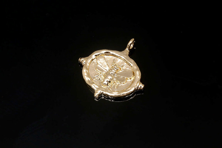 [W] F103-Gold Plated-(20pcs)-Tiny Bee Coin Charms-Necklace Earrings Making Supply-Wholesale Charms, [PRODUCT_SEARCH_KEYWORD], JEWELFINGER-INBEAD, [CURRENT_CATE_NAME]