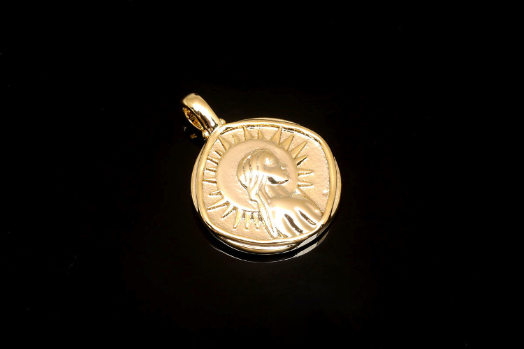 CH2016-Gold Plated-(1piece)-Virgo-Zodiac Horoscope Sign Constellation Charm-Celestial Astrology Medallion Pendant-Wholesale Zodiac, [PRODUCT_SEARCH_KEYWORD], JEWELFINGER-INBEAD, [CURRENT_CATE_NAME]
