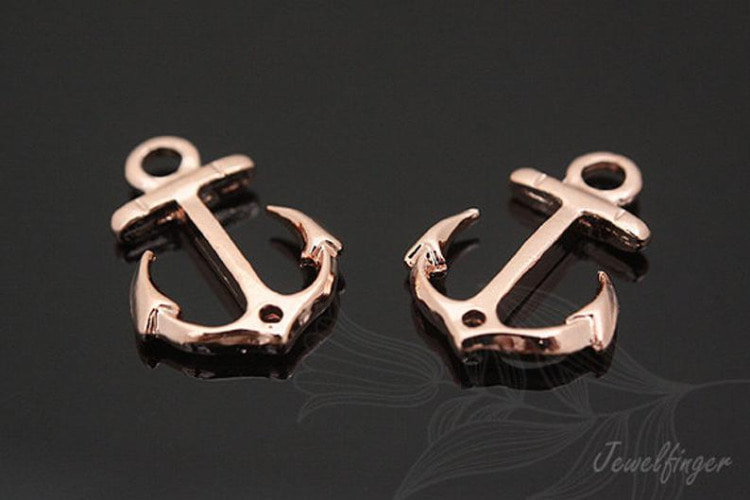 [W] C917-Pink Gold Plated-(100pcs)-Anchor Connector-Wholesale Connectors, [PRODUCT_SEARCH_KEYWORD], JEWELFINGER-INBEAD, [CURRENT_CATE_NAME]