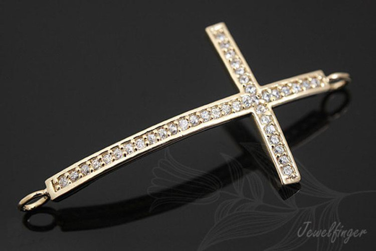 [W] E617-Gold Plated-(10pcs)-CZ Cross Bracelet-Wholesale Bracelet, [PRODUCT_SEARCH_KEYWORD], JEWELFINGER-INBEAD, [CURRENT_CATE_NAME]